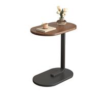 Mesa auxiliar ajustable en forma de C giratoria de 360° para sofá y cama, mesa de centro para sala de estar y dormitorio, acabado de nogal