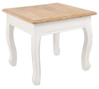 CLP Mesa Auxiliar Alma De Madera De Olmo I Mesita De Salón En Estilo Rústico I Mesa Versátil De 4 Patas Curvadas, Color:Natural/Blanco