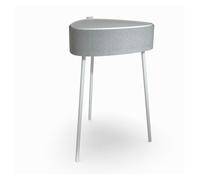 Mesa auxiliar altavoz portátil con sonido de 20w, bluetooth, base de carga inalámbrica, batería de 2500mah. mesilla o mesita para dormitorio o sala de estar - td systems sm20b11pb [blanco]