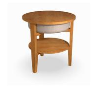 Mesa auxiliar altavoz portátil con sonido de 30w, bluetooth, base de carga inalámbrica, batería de 2200mah. mesilla o mesita para dormitorio o sala de estar - td systems sm30b11wc8b [madera cerezo]