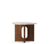Audo Copenhagen Mesa Auxiliar Androgyne de nogal Ø50 cm Tablero Kunis Breccia
