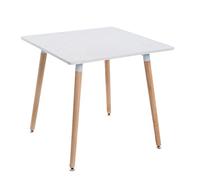 Mesa Auxiliar Bente En Estilo Nórdica I Mesa De Centro Cuadrada I Mesa De Café con 4 Patas De Madera I Mesa Auxiliar De Madera I, Color:Natura