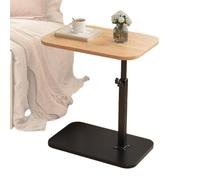 Mesa auxiliar C: sofá giratorio de 360 grados para espacios pequeños, mesa auxiliar en forma de C de altura ajustable, mesita de noche delgada de escritorio de madera | Muebles que ahorran espacio