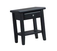 Mesa auxiliar compacta de madera a escala 1:12 con estante abierto para decoración del hogar, mesa de cajón en miniatura