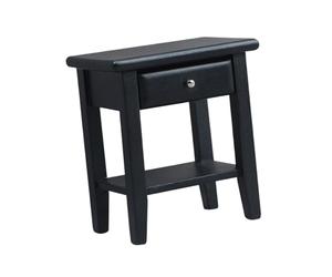 Mesa auxiliar compacta de madera a escala 1:12 con estante abierto para decoración del hogar, mesa de cajón en miniatura