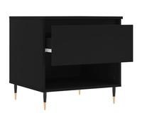 Mesa Auxiliar con Cajón, Mesita de Noche Moderna de Madera de Ingeniería con Patas de Metal Resistentes, Mesa Auxiliar para sofá, Sala de Estar y Dormitorio (Negro #01)