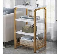 Mesa auxiliar con estante de almacenamiento, mesa auxiliar de 2/3/4 niveles para sala de estar, dormitorio, oficina, ahorra espacio, mesa para decoración del hogar