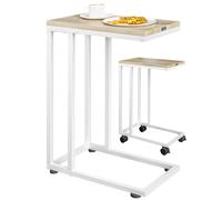 Mesa auxiliar con ruedas blanca 50x35x65/70cm