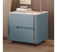 Mesa Auxiliar Creativa de Madera Maciza, mesita de Noche Moderna y Sencilla con Doble cajón, encimera de Pizarra, de una Sola Pieza sin instalación, Adecuada para dormitorios, Salas de Estar