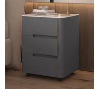 Mesa Auxiliar Creativa de Madera Maciza, mesita de Noche Moderna y Sencilla con Doble cajón, encimera de Pizarra, de una Sola Pieza sin instalación, Adecuada para dormitorios, Salas de Estar