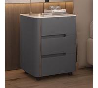 Mesa Auxiliar Creativa de Madera Maciza, mesita de Noche Moderna y Sencilla con Doble cajón, encimera de Pizarra, de una Sola Pieza sin instalación, Adecuada para dormitorios, Salas de Estar