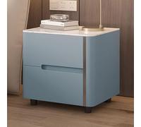 Mesa Auxiliar Creativa de Madera Maciza, mesita de Noche Moderna y Sencilla con Doble cajón, encimera de Pizarra, de una Sola Pieza sin instalación, Adecuada para dormitorios, Salas de Estar