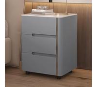 Mesa Auxiliar Creativa de Madera Maciza, mesita de Noche Moderna y Sencilla con Doble cajón, encimera de Pizarra, de una Sola Pieza sin instalación, Adecuada para dormitorios, Salas de Estar