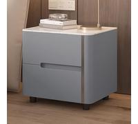 Mesa Auxiliar Creativa de Madera Maciza, mesita de Noche Moderna y Sencilla con Doble cajón, encimera de Pizarra, de una Sola Pieza sin instalación, Adecuada para dormitorios, Salas de Estar