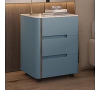 Mesa Auxiliar Creativa de Madera Maciza, mesita de Noche Moderna y Sencilla con Doble cajón, encimera de Pizarra, de una Sola Pieza sin instalación, Adecuada para dormitorios, Salas de Estar