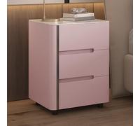 Mesa Auxiliar Creativa de Madera Maciza, mesita de Noche Moderna y Sencilla con Doble cajón, encimera de Pizarra, de una Sola Pieza sin instalación, Adecuada para dormitorios, Salas de Estar