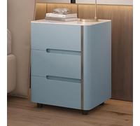 Mesa Auxiliar Creativa de Madera Maciza, mesita de Noche Moderna y Sencilla con Doble cajón, encimera de Pizarra, de una Sola Pieza sin instalación, Adecuada para dormitorios, Salas de Estar