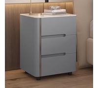 Mesa Auxiliar Creativa de Madera Maciza, mesita de Noche Moderna y Sencilla con Doble cajón, encimera de Pizarra, de una Sola Pieza sin instalación, Adecuada para dormitorios, Salas de Estar