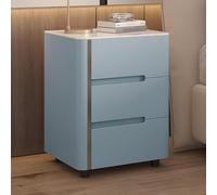 Mesa Auxiliar Creativa de Madera Maciza, mesita de Noche Moderna y Sencilla con Doble cajón, encimera de Pizarra, de una Sola Pieza sin instalación, Adecuada para dormitorios, Salas de Estar