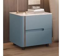 Mesa Auxiliar Creativa de Madera Maciza, mesita de Noche Moderna y Sencilla con Doble cajón, encimera de Pizarra, de una Sola Pieza sin instalación, Adecuada para dormitorios, Salas de Estar