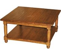Mesa Auxiliar Cuadrada De Fumo Country Madera Maciza Nogal 70x70x45