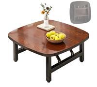 Mesa Auxiliar Cuadrada Plegable para Tatami Y Ventana Salediza Escritorio Pequeño De Estilo Moderno De Mediados De Siglo para Sentarse En El Suelo, Sin Ensamblaje(Multi-Colored,70 * 70 * 32cm)