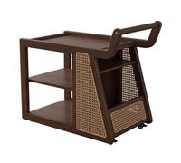 Mesa auxiliar de 3 niveles con estante ajustable, sofá móvil, carrito de aperitivos, mesita de noche estrecha de granja para sala de estar, dormitorio