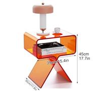 Mesa Auxiliar De Acrílico con Patas, Mesa De Centro Transparente con Almacenamiento Abierto, No Requiere Ensamblaje, Decoración del Hogar for Sala De Estar, Dormitorio(Orange)