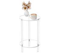 Mesa auxiliar de acrílico - Desde el extremo moderno transparente, soporte de bebida transparente | Pequeño compacto para sala de estar, dormitorio o muebles acrílicos