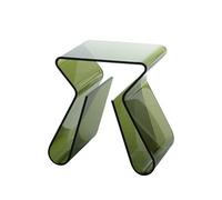 Mesa auxiliar de acrílico, mesa auxiliar pequeña transparente, mesita de noche moderna, mesas auxiliares de sala de estar para dormitorio, sala de estar, oficina (color: verde)