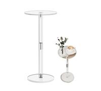 Mesa auxiliar de acrílico, mesa de noche con bandeja de cristal para sofá, dormitorio y sala de estar de esquina estrechos, mesa de café de cristal, decoración moderna transparente