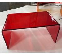 Mesa Auxiliar de AcríLico, Mesita de Noche Transparente en Forma de C, 10 mm de Grosor, Bordes Redondeados, Se Desliza Debajo del Sofá, Resistente y Duradera(G,30 * 30 * 55CM)
