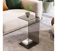 Mesa Auxiliar de AcríLico, Mesita de Noche Transparente en Forma de C, 10 mm de Grosor, Bordes Redondeados, Se Desliza Debajo del Sofá, Resistente y Duradera(C,30 * 30 * 65CM)