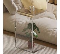 Mesa auxiliar de acrílico transparente en forma de U, diseño que ahorra espacio para dormitorio y sala de estar, mesita de noche moderna y taburete de baño