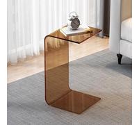 Mesa auxiliar de acrílico transparente en forma de U para sala de estar, dormitorio o balcón, muebles versátiles para espacios pequeños, diseño moderno, fácil de limpiar