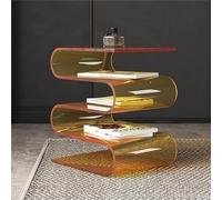 Mesa auxiliar de acrílico y estantería transparente, diseño multifuncional abatible, no requiere montaje, mesita de noche moderna para dormitorio, sala de estar, balcón