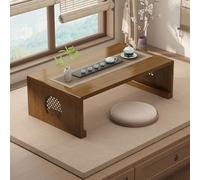 Mesa auxiliar de bambú japonés, mesa baja plegable para sala de estar, comedor, té, decoración del hogar, acabado natural