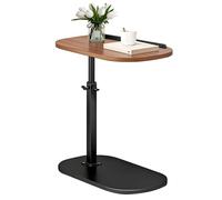 Mesa auxiliar de café giratoria 360° en forma de C con altura ajustable y base metálica resistente. Ideal como bandeja para TV en espacios reducidos, junto a sillones reclinables, camas y so