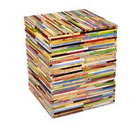 Mesa auxiliar de diseño taburete de madera multicolor silla niños taburete mixto flores bloque madera natural Top + BRIL librum Flyer