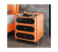 Mesa auxiliar de estación de carga inalámbrica con cerradura, mesita de noche inteligente, mesita de noche LED con USB, 3 cajones, mesita de noche de madera para una carga cómoda y almacenamiento