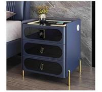 Mesa auxiliar de estación de carga inalámbrica con cerradura, organizador inteligente de mesita de noche con puerto USB para dormitorio