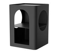 Mesa Auxiliar de Hierro, mesilla de Noche Moderna, Almacenamiento Abierto de 3 Niveles, mesilla de Noche for Dormitorio, clásico Negro/Blanco, 40×40×54cm(Black)