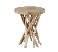 Mesa auxiliar de madera de teca marrón