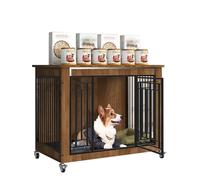Mesa auxiliar de madera decorativa para interiores de alta resistencia para perros, caseta moderna para perros medianos/grandes/pequeños, soporte extra grande