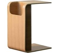 Mesa auxiliar de madera en forma de C, mesa auxiliar rústica para sofá, mesas de cama de madera, mesas auxiliares pequeñas para aperitivos, mesita de noche moderna, mesa de televisión estrecha para