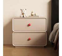 Mesa auxiliar de madera maciza con cajón de gran capacidad, mesa auxiliar de dormitorio resistente y duradera, esquinas redondeadas anticolisión, deslizamiento silencioso para dormitorio y sala de