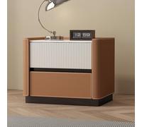 Mesa auxiliar de madera maciza de 2 niveles con parte superior de pizarra, mesita de noche de almacenamiento para sala de estar, dormitorio, oficina, apartamento