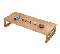 Mesa auxiliar de madera maciza de estilo japonés para sala de estar y asiento de suelo, mesa de ventana de bahía inspirada en el zen (180 x 60 x 35 cm)