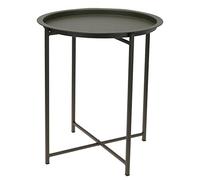 Mesa auxiliar de metal plegable 48 x 41 cm - verde - Mesa de centro con bandeja extraíble - Mesa de sofá, mesa decorativa, mesa de flores plegable