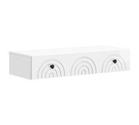 Mesa auxiliar de pared 87,5 x 34,5 x 17 cm Madera de ingeniería | Diseño compacto, cajones con asas de metal, ahorro de espacio, sala de estar, dormitorio, oficina, mantenimiento de paño